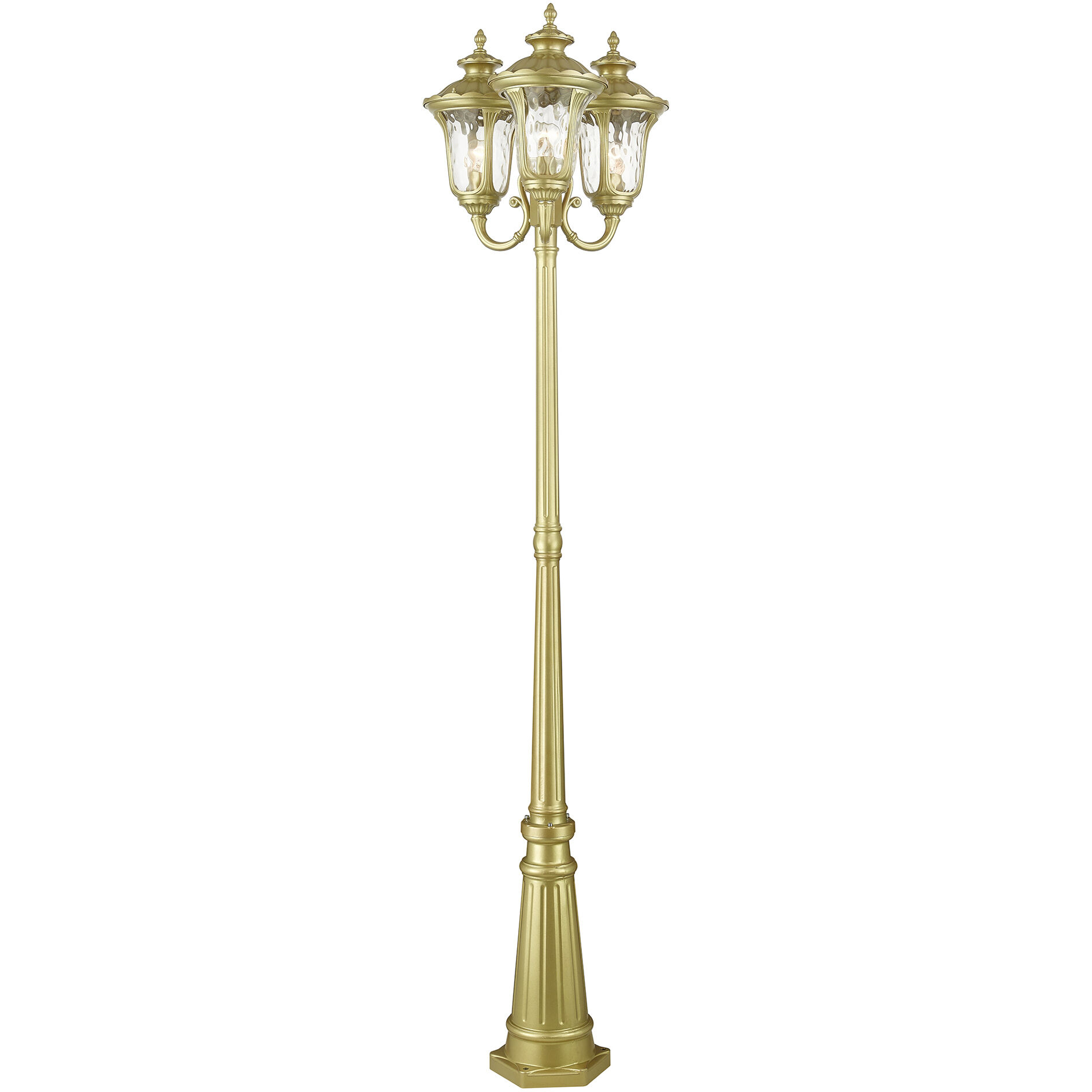 Oxford 3 Light 87 inch Soft Gold Outdoor Post Light, 3-Head