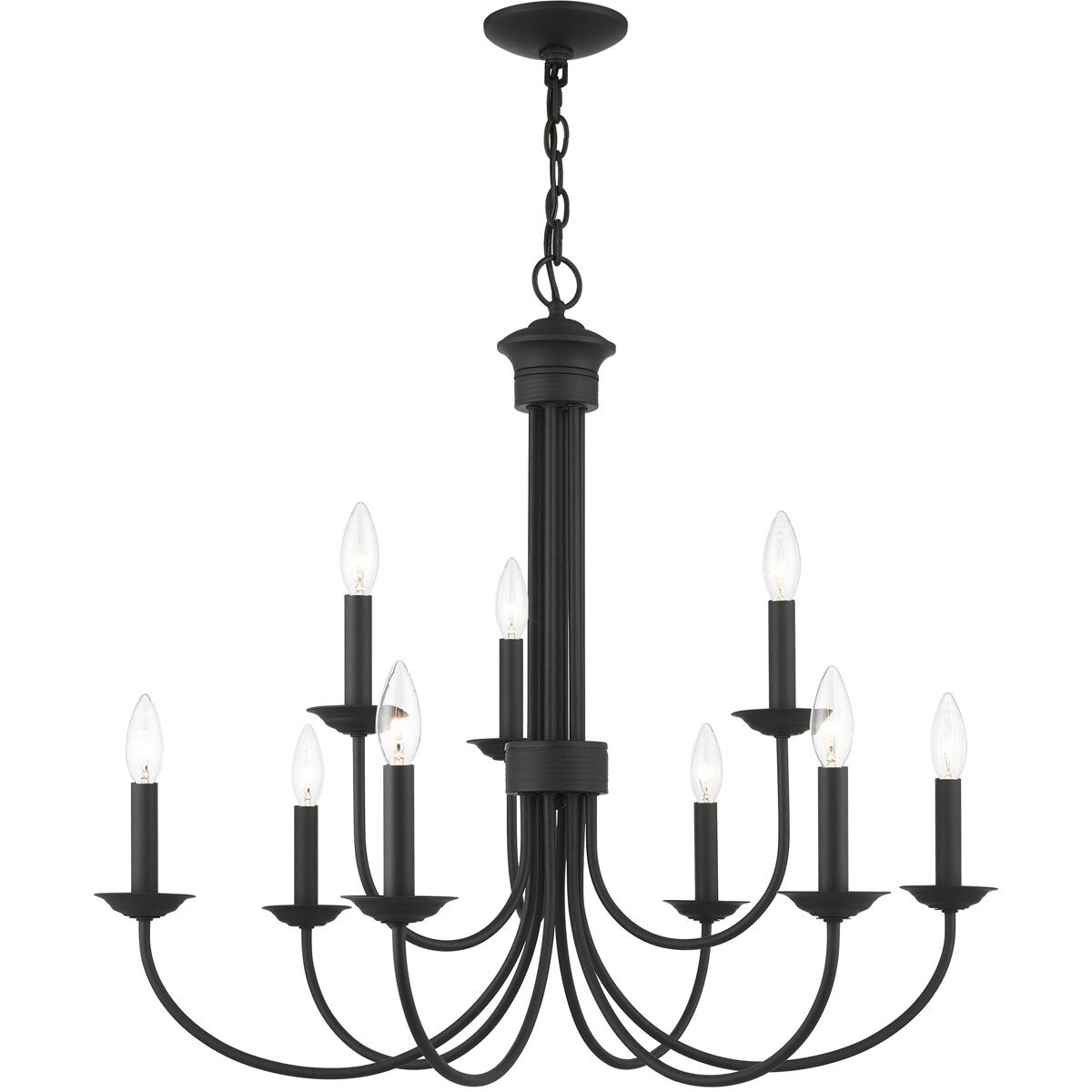 Estate 9 Light 30 inch Black Chandelier Ceiling Light