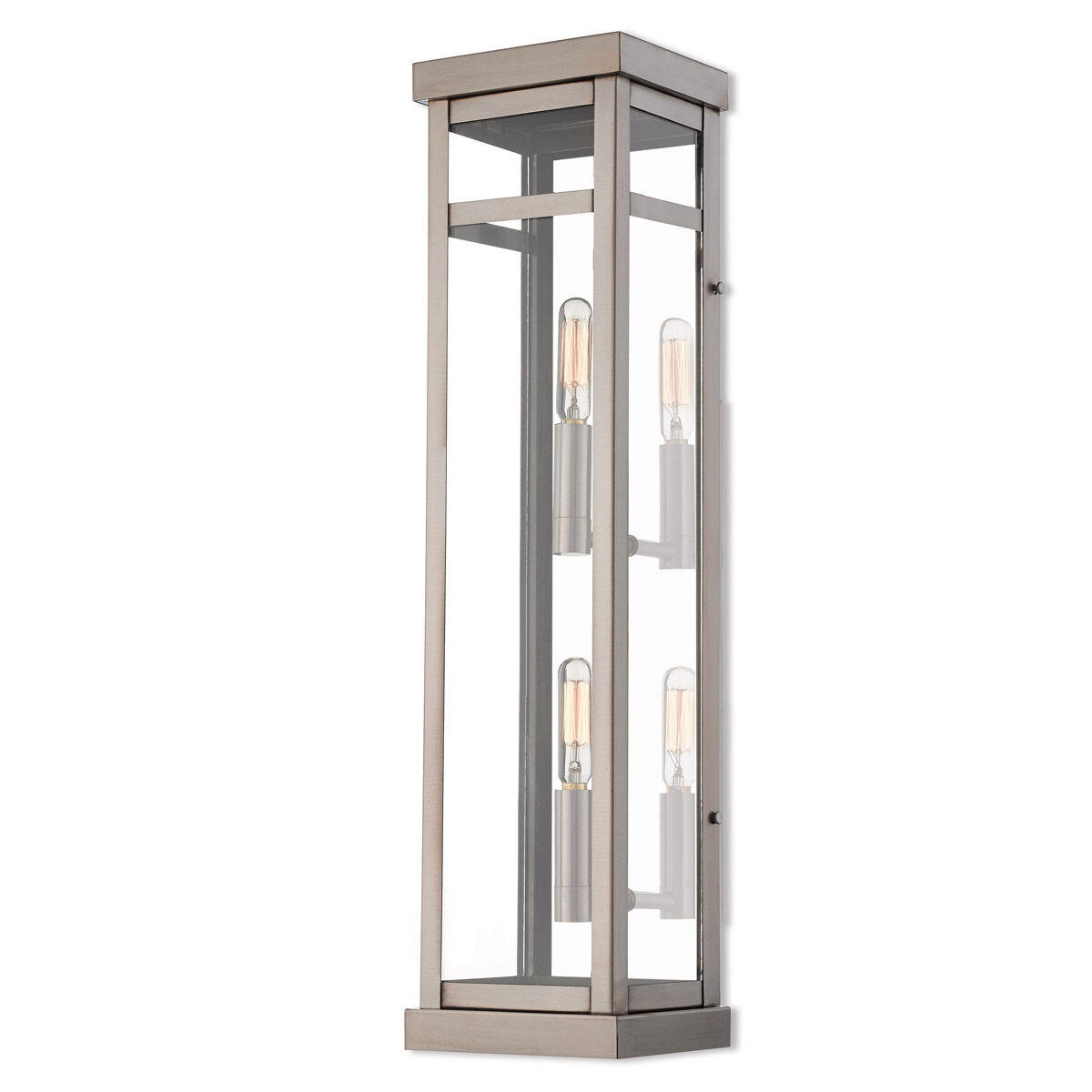 Hopewell 2 Light 22 inch Brushed Nickel Outdoor Wall Lantern