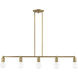 Lansdale 5 Light 40 inch Antique Brass Linear Chandelier Ceiling Light, Large