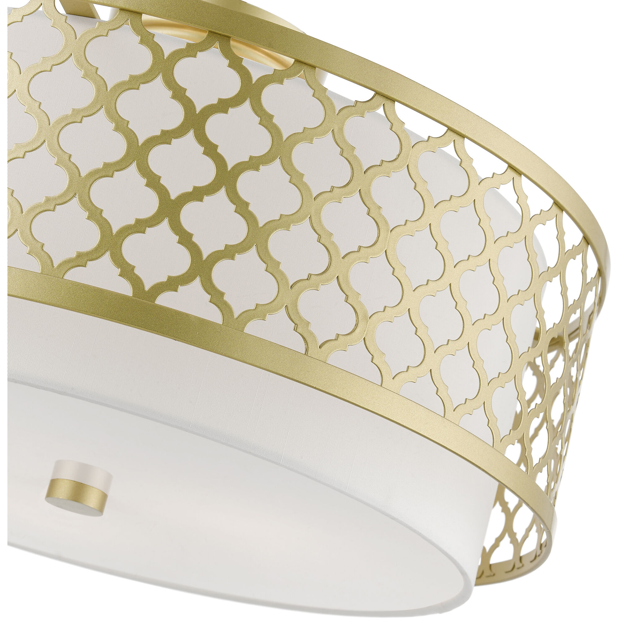 Arabesque 3 Light 18 inch Soft Gold Semi-Flush Ceiling Light, Large