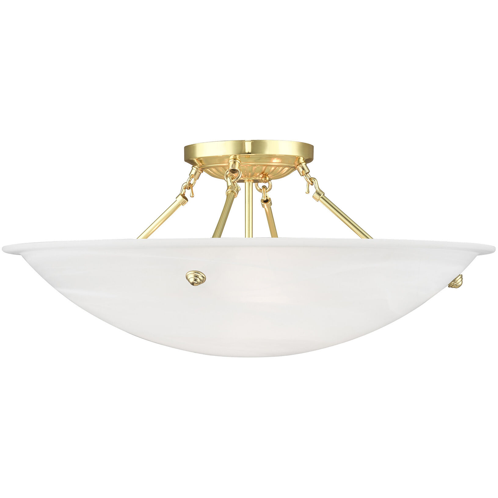 Oasis 4 Light 24 inch Polished Brass Semi-Flush Mount Ceiling Light