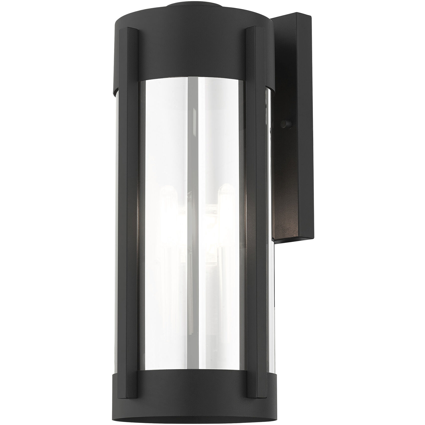 Sheridan 3 Light 19 inch Black with Brushed Nickel Candles Outdoor Wall Lantern