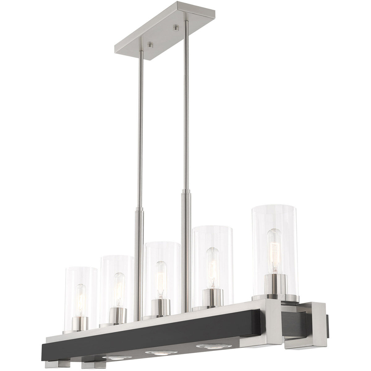 Buttonwood 8 Light 44 inch Brushed Nickel Linear Chandelier Ceiling Light