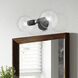 Downtown 2 Light 6.5 inch Black with Brushed Nickel Accents Vanity Sconce Wall Light, Sphere