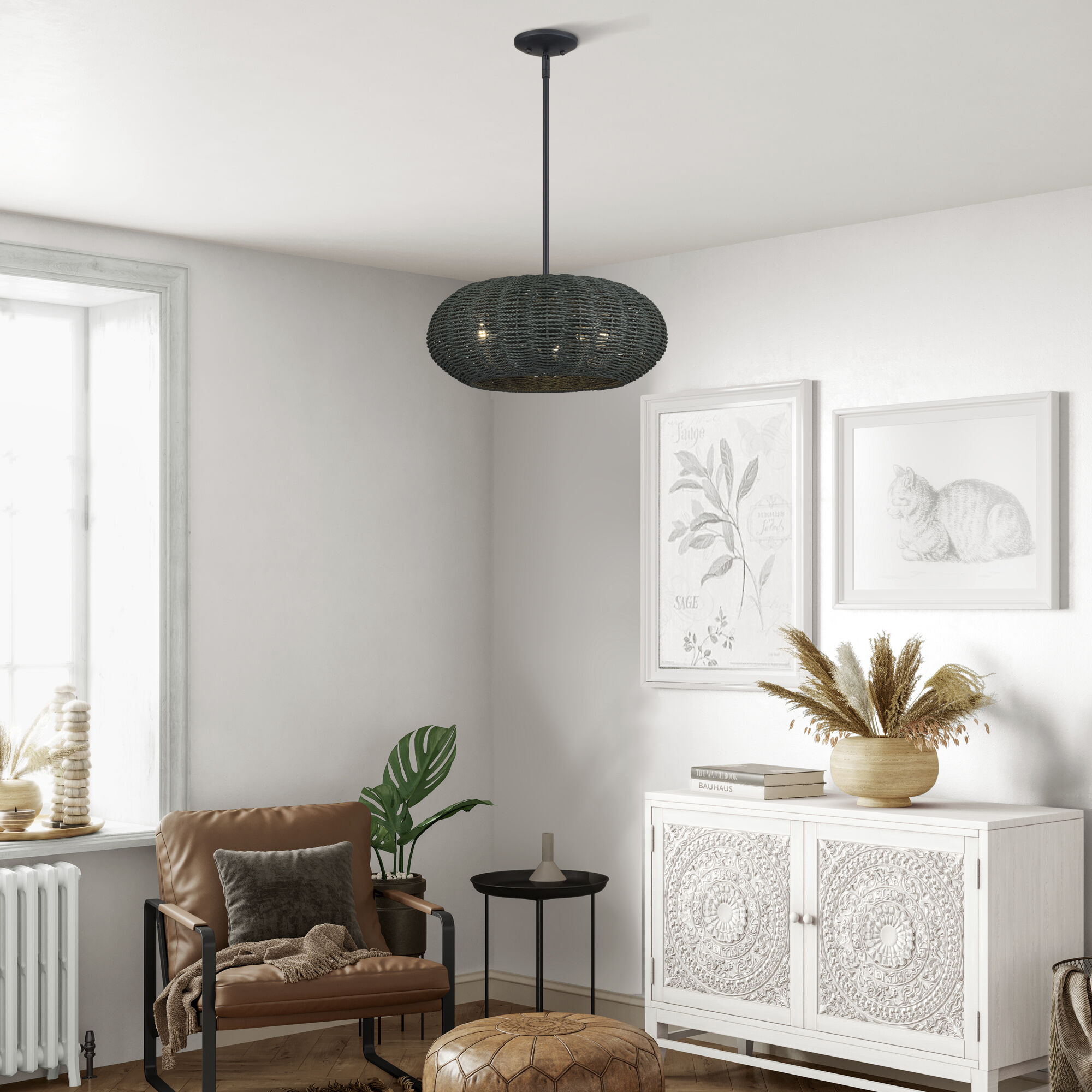 Deluna 3 Light 18 inch Black Pendant Chandelier Ceiling Light