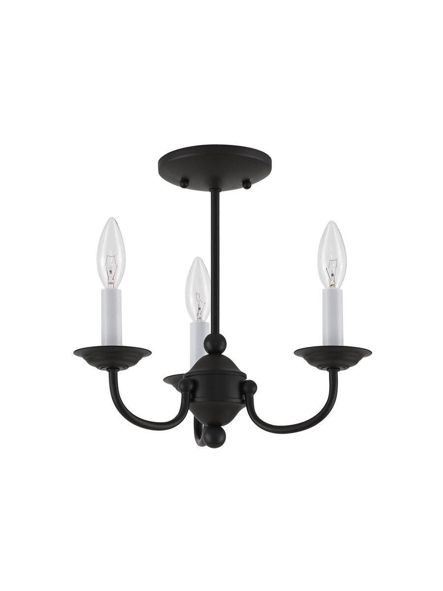 Home Basics 3 Light 14 inch Black Mini Chandelier Ceiling Light
