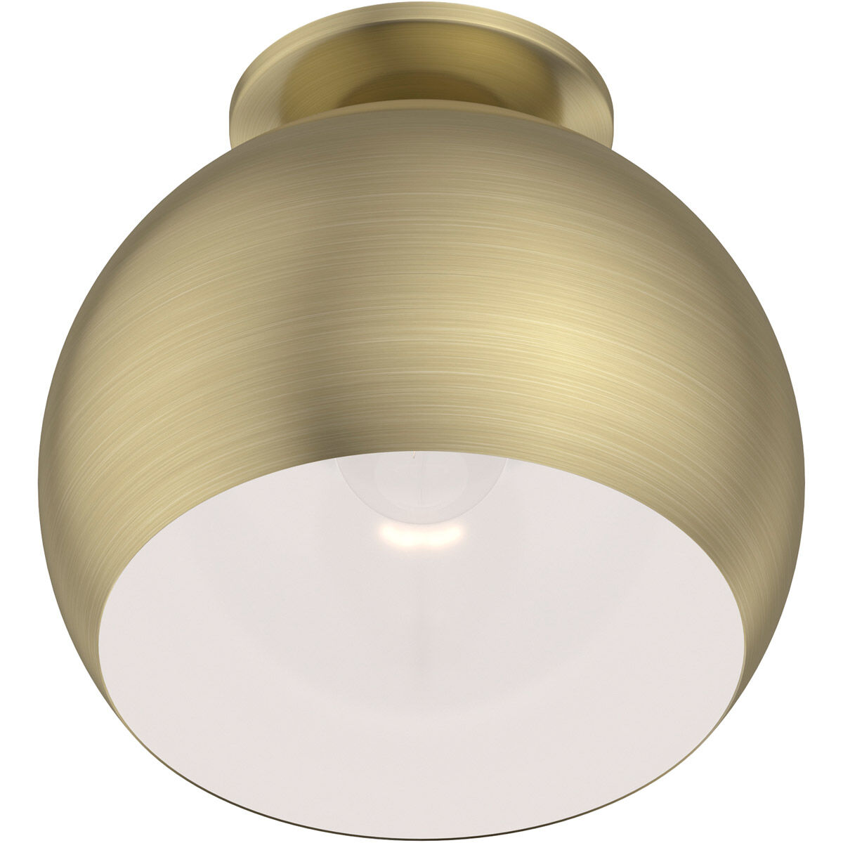 Piedmont 1 Light 10 inch Antique Brass Flush Mount Ceiling Light