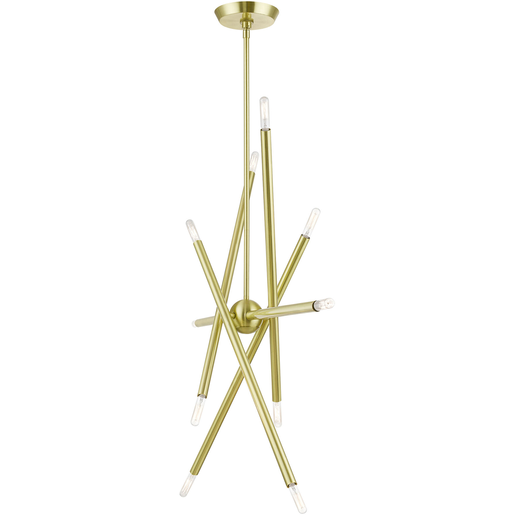 Soho Linear Chandelier Ceiling Light in Satin Brass