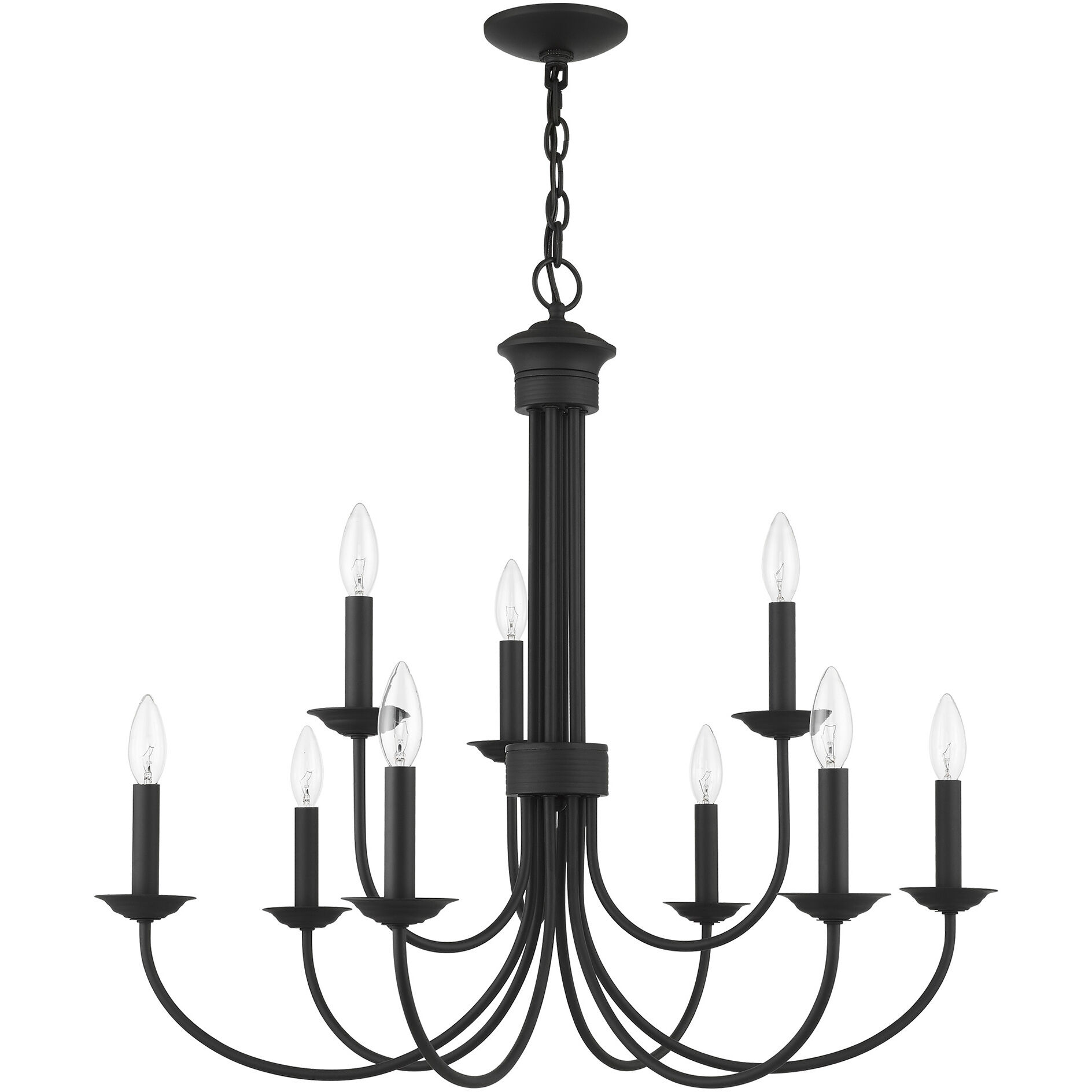 Estate 9 Light 30 inch Black Chandelier Ceiling Light