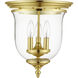 Legacy 3 Light 11.5 inch Polished Brass Flush Mount Ceiling Light