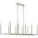 Alpine 10 Light 43 inch Polished Nickel Linear Chandelier Ceiling Light