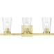 Cityview 3 Light 23 inch Satin Brass Vanity Sconce Wall Light