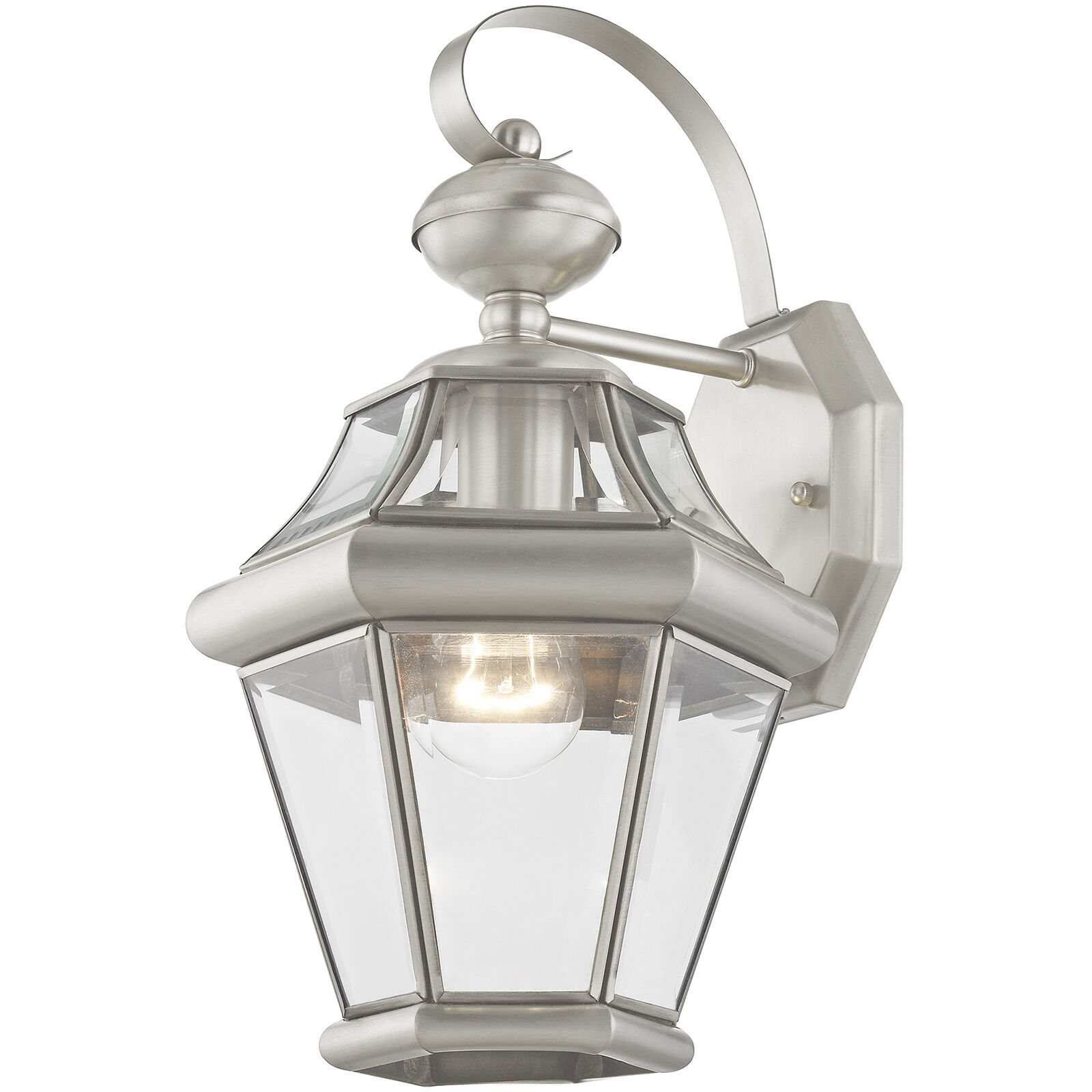 Georgetown 1 Light 15 inch Brushed Nickel Outdoor Wall Lantern
