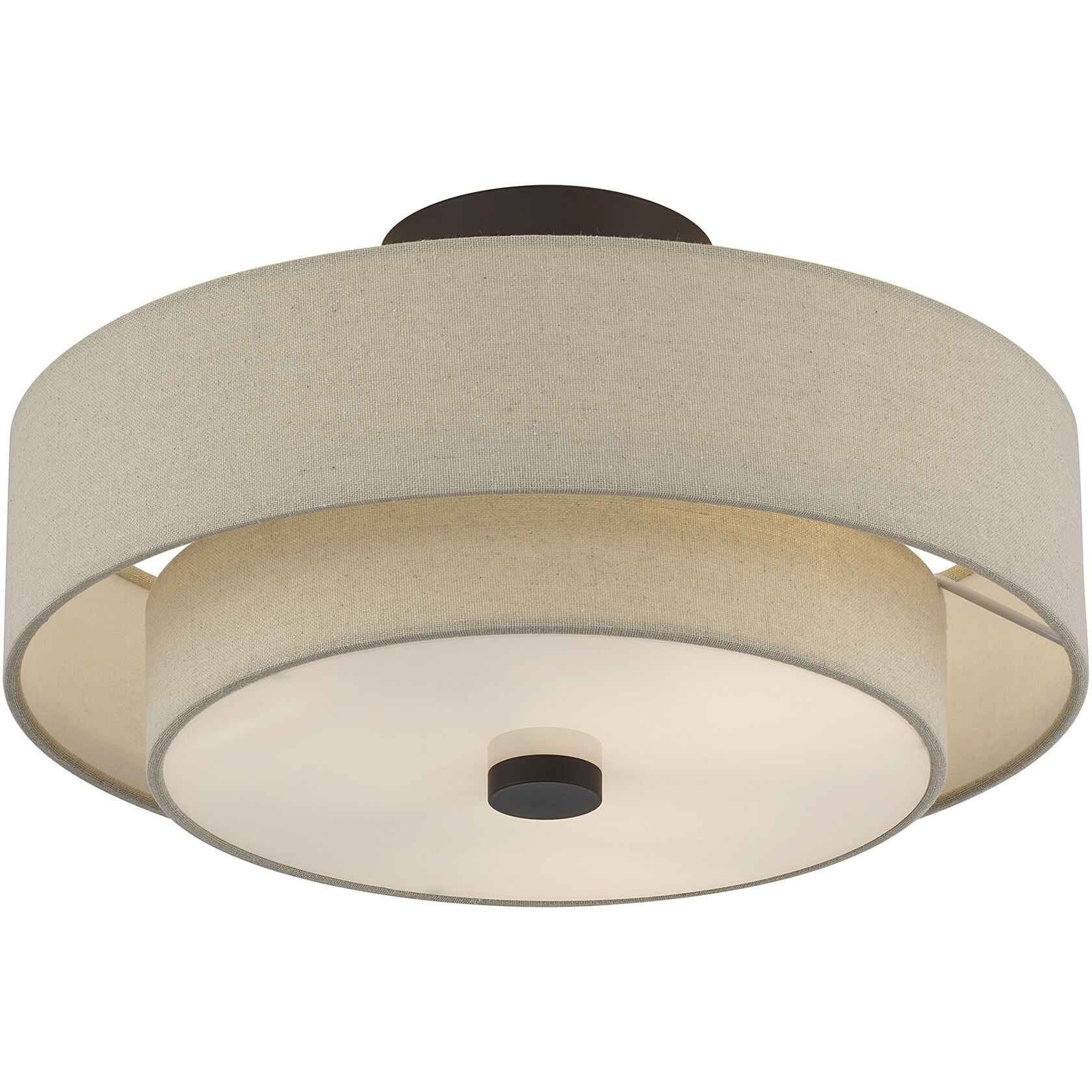 Bellingham 3 Light 15 inch Bronze Semi Flush Mount Ceiling Light, Large