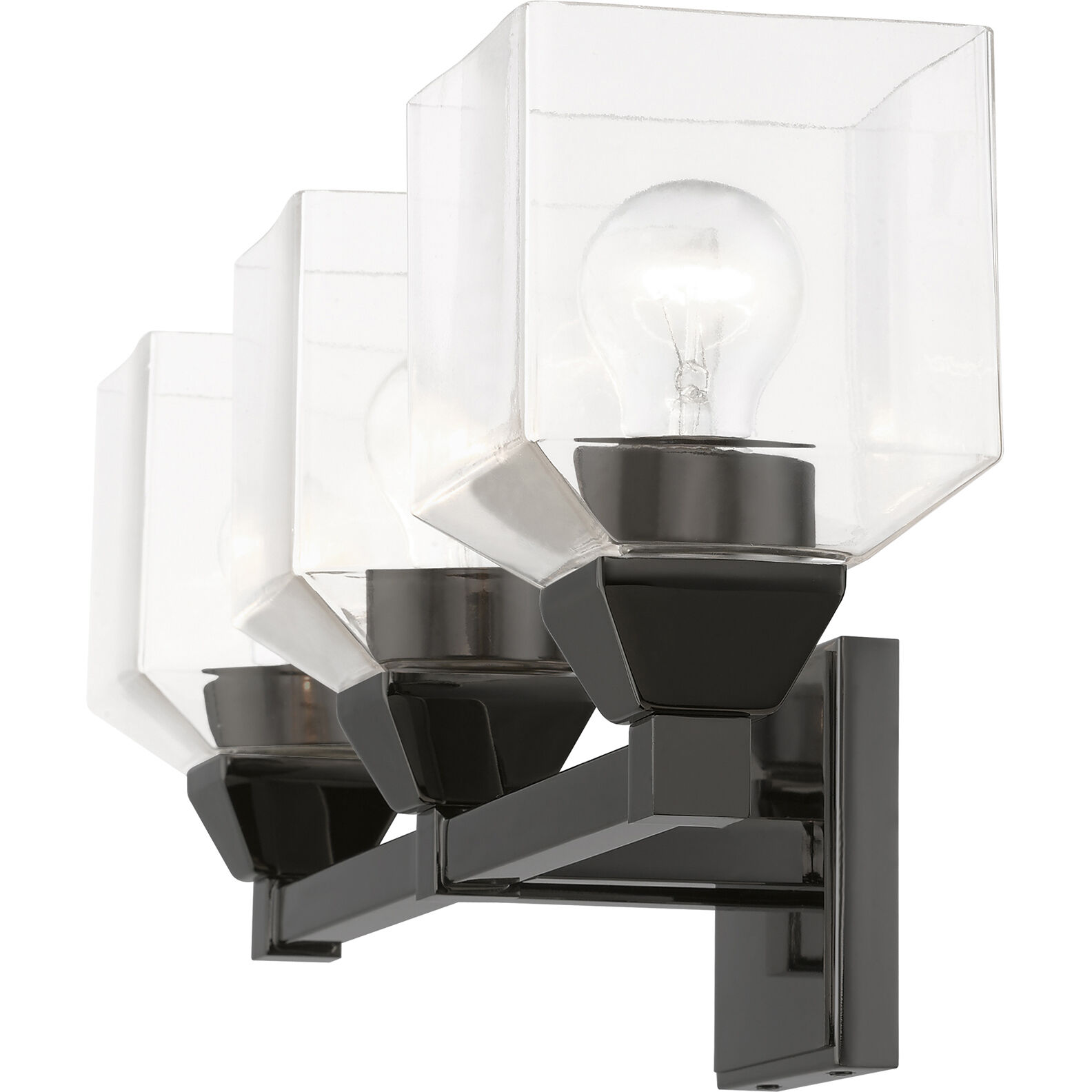 Aragon 3 Light 23 inch Black Chrome Vanity Sconce Wall Light