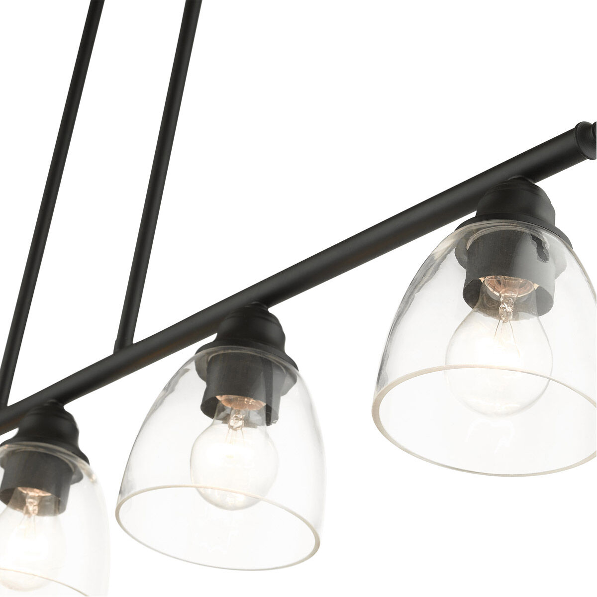 Montgomery 5 Light 45 inch Black Linear Chandelier Ceiling Light