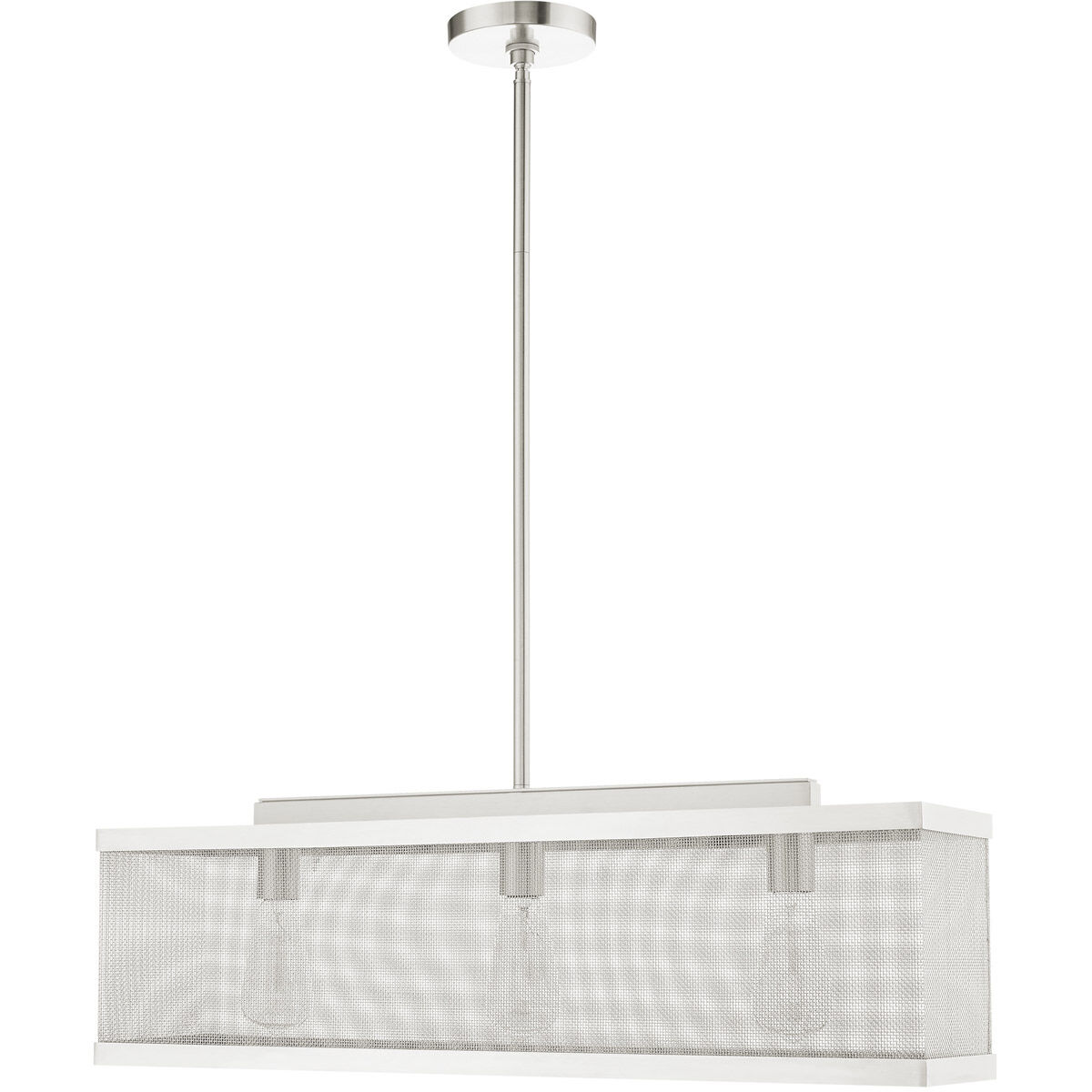 Industro 3 Light 6.5 inch Brushed Nickel Chandelier Ceiling Light