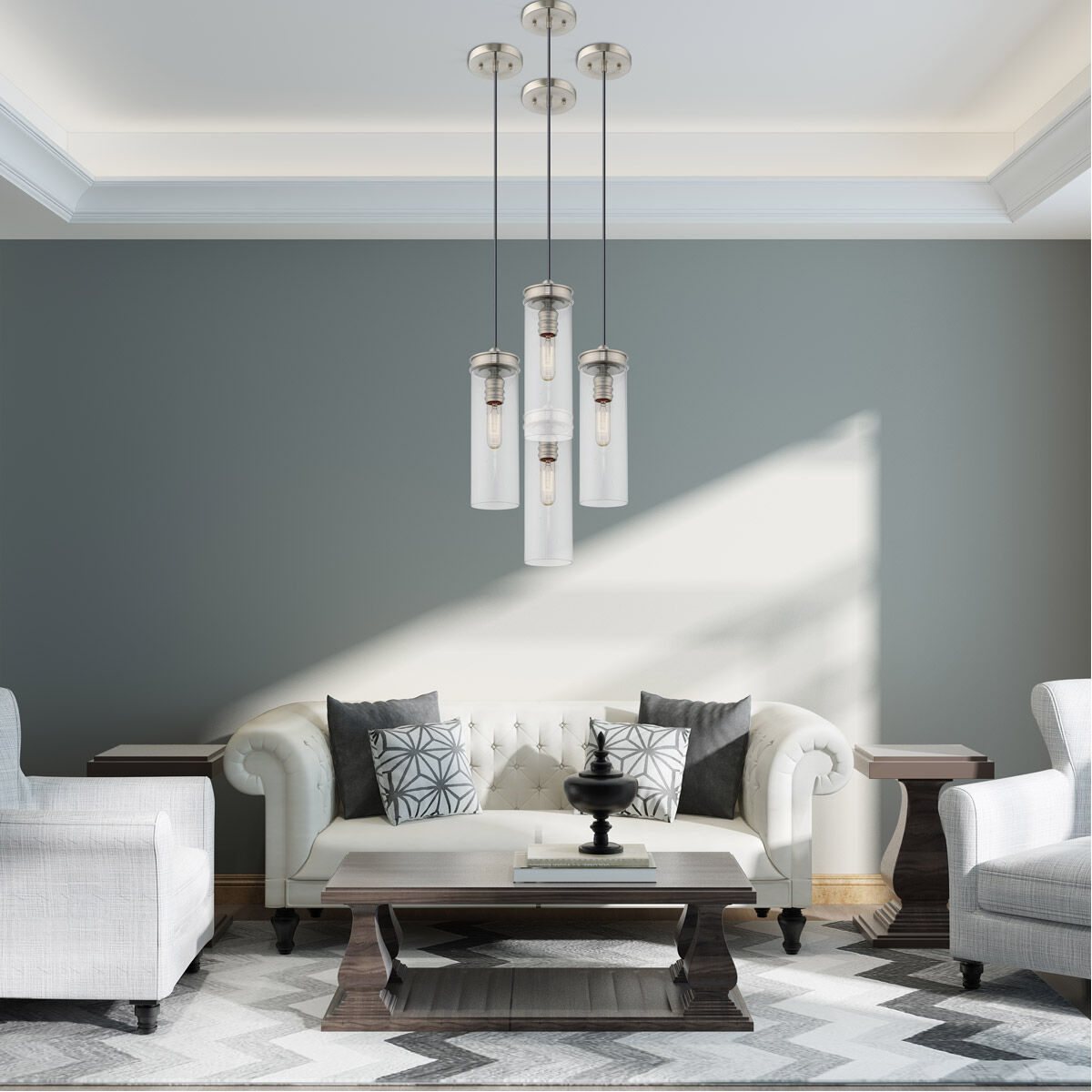 Art Glass 1 Light 5 inch Brushed Nickel Mini Pendant Ceiling Light