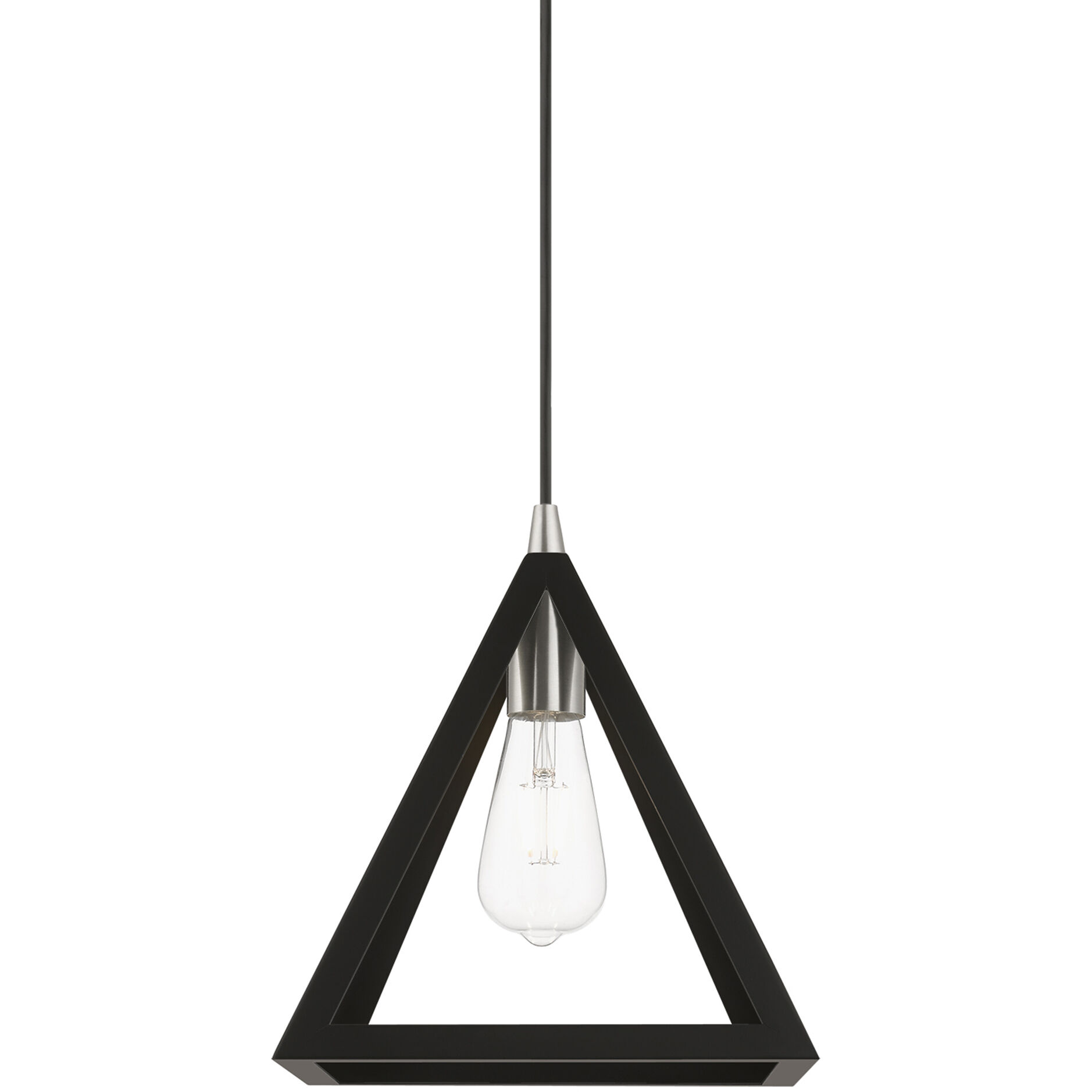 Pinnacle 1 Light 10 inch Black with Brushed Nickel Accents Pendant Ceiling Light