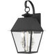 Mansfield 2 Light 17 inch Black Outdoor Wall Lantern
