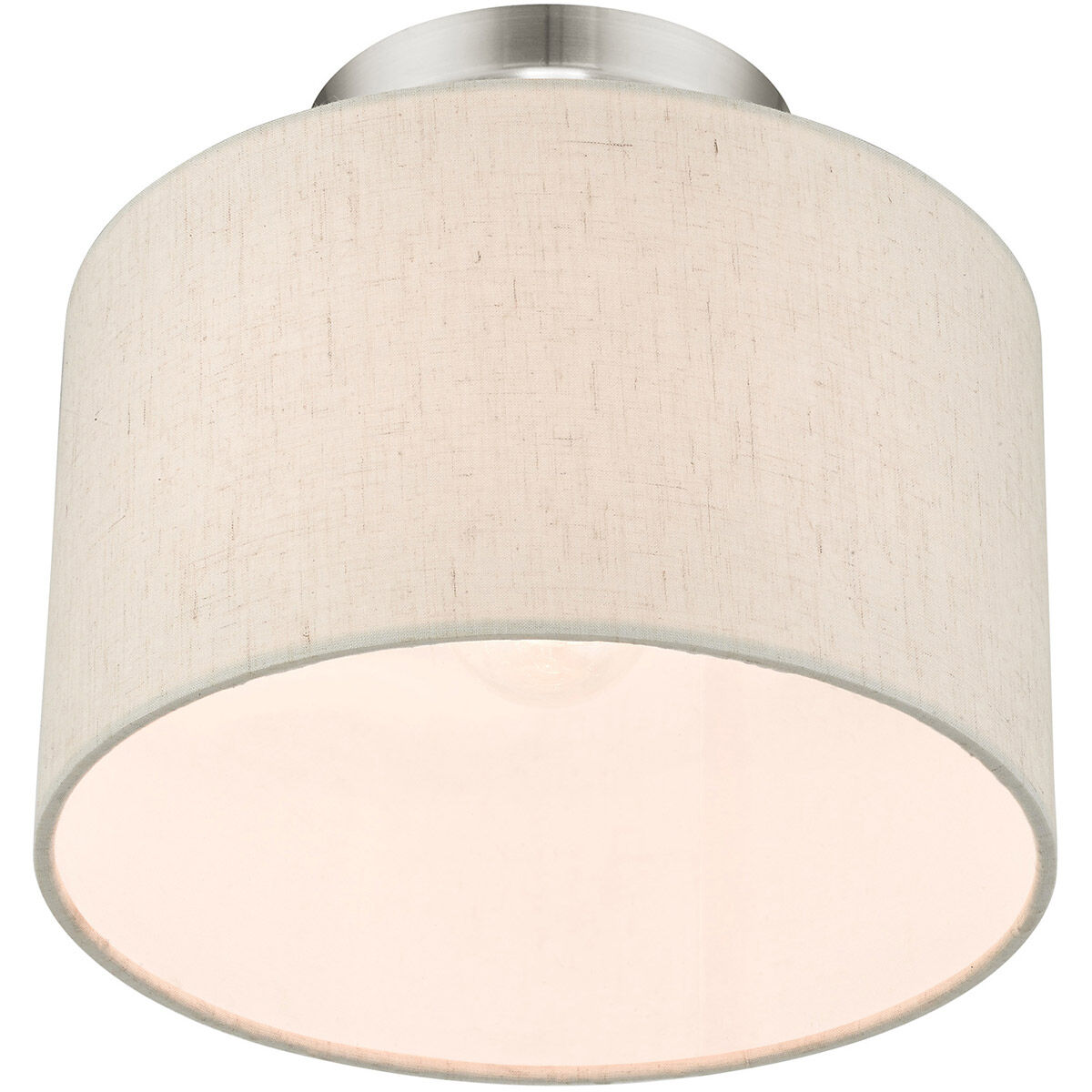 Meadow 1 Light 10 inch Brushed Nickel Semi Flush Ceiling Light