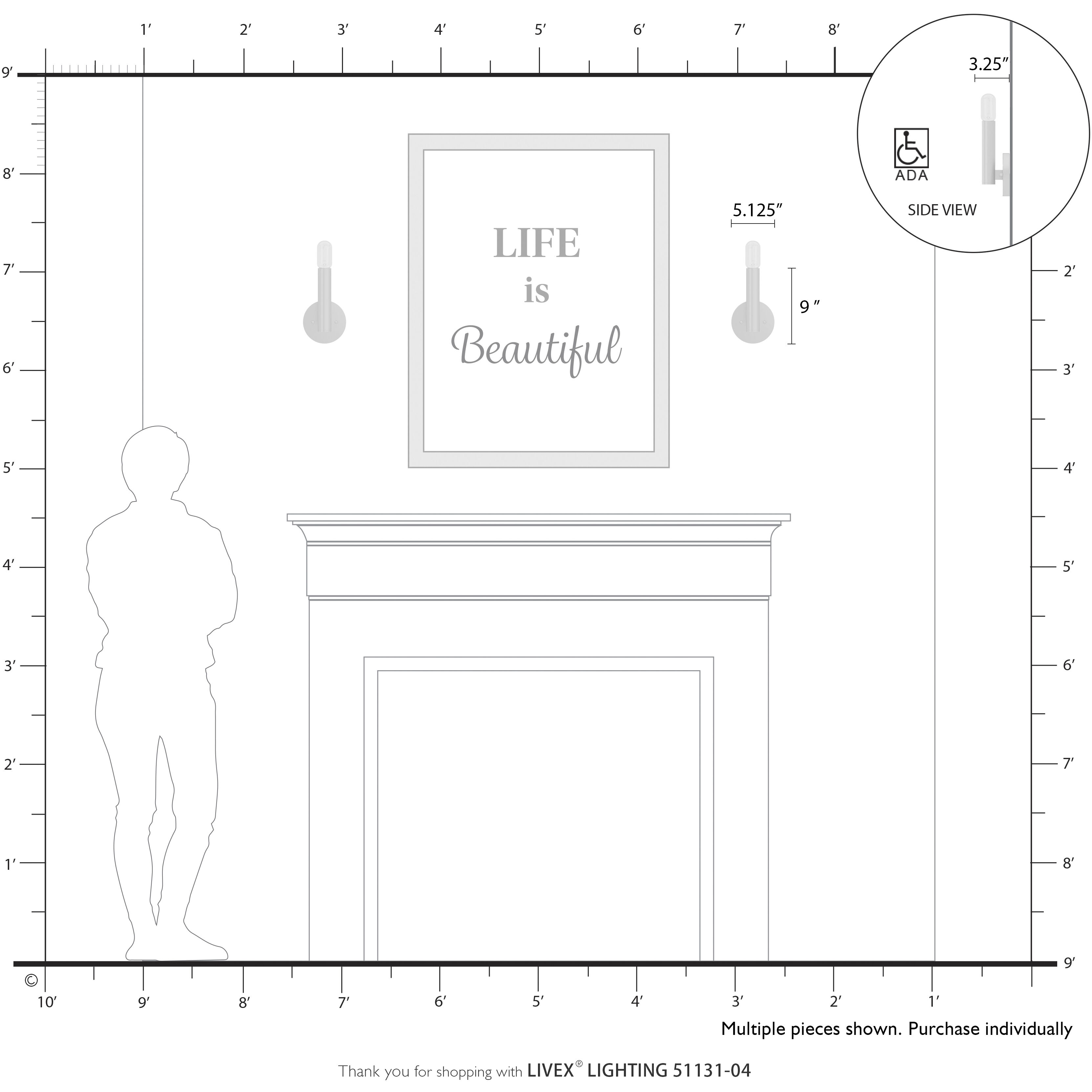 Copenhagen 1 Light 5.13 inch Black ADA Wall Sconce Wall Light, Single