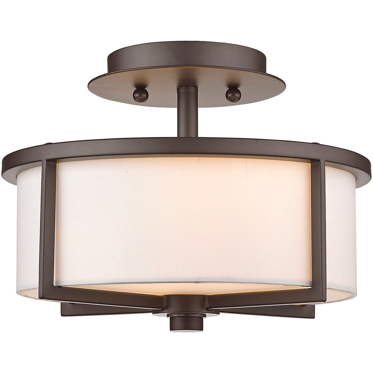 Wesley 2 Light 11 inch Bronze Semi-Flush Mount Ceiling Light