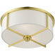 Wesley 2 Light 13 inch Satin Brass Semi Flush Ceiling Light