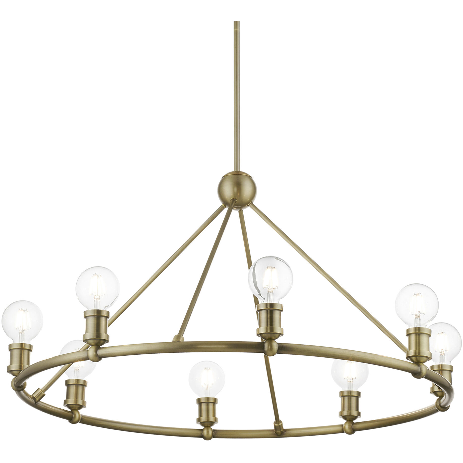 Lansdale 8 Light 34 inch Antique Brass Chandelier Ceiling Light