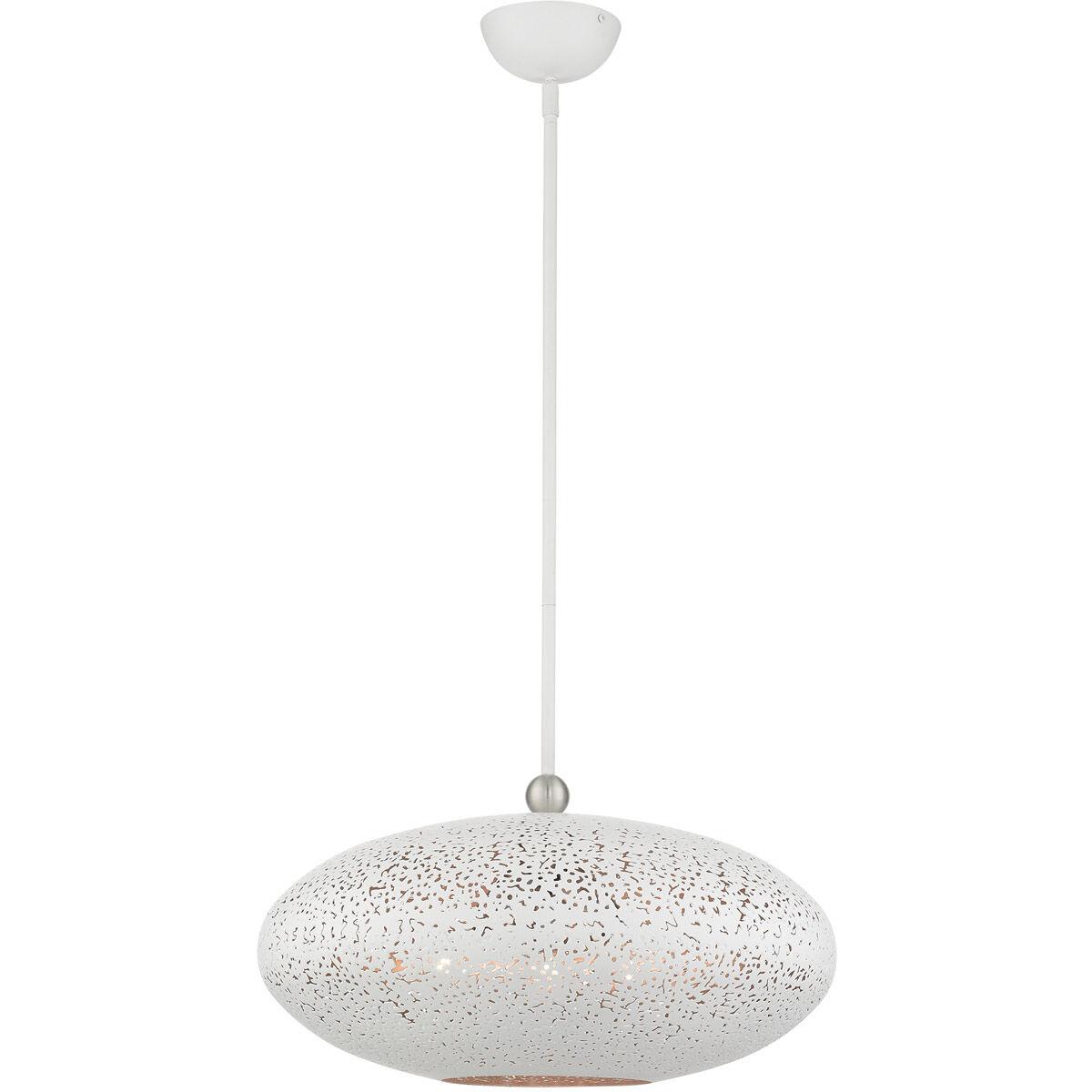 Charlton 3 Light 20 inch White with Brushed Nickel Accents Pendant Ceiling Light