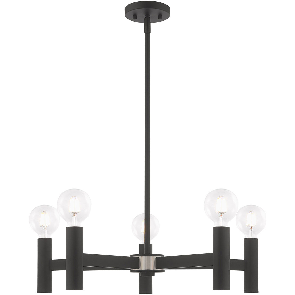 Copenhagen 5 Light 25 inch Black Chandelier Ceiling Light