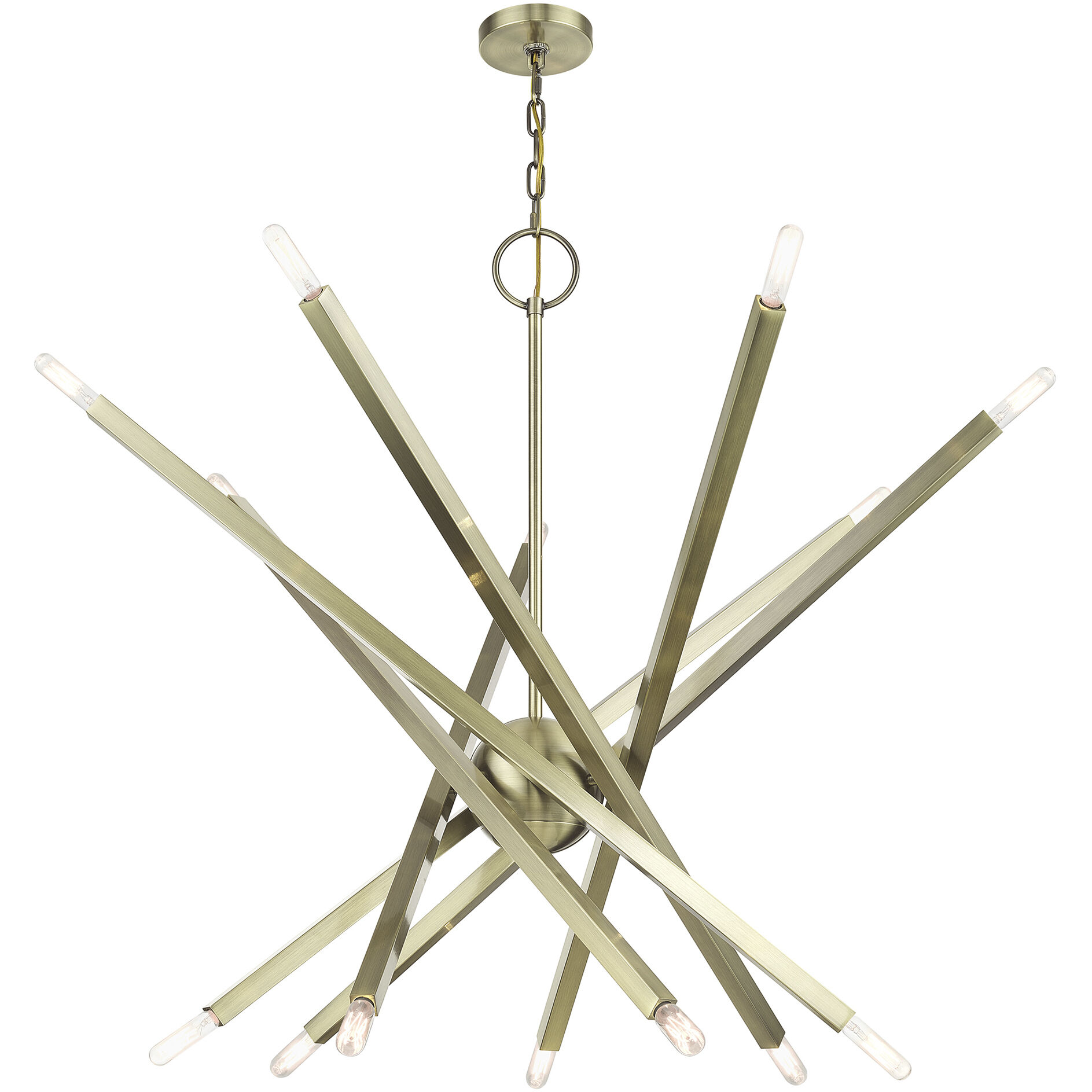 Monaco 14 Light 40 inch Antique Brass Foyer Chandelier Ceiling Light