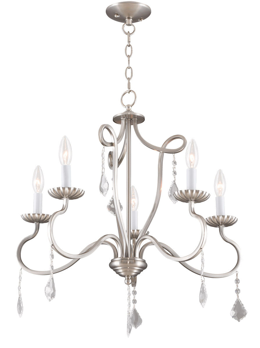 Callisto 5 Light 24 inch Brushed Nickel Chandelier Ceiling Light