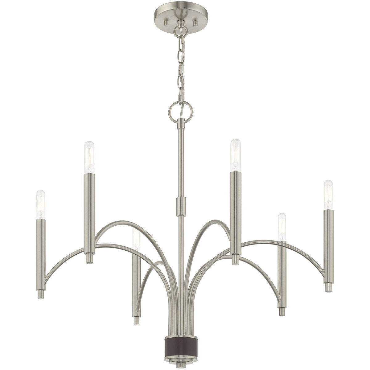 Wisteria 6 Light 26 inch Brushed Nickel Chandelier Ceiling Light