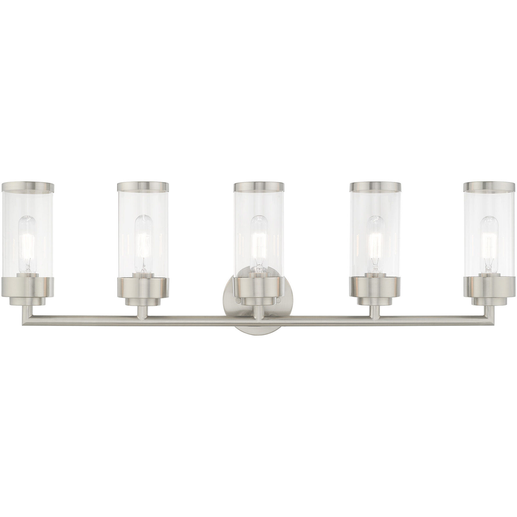 Hillcrest 5 Light 36 inch Brushed Nickel Bath Vanity Wall Light