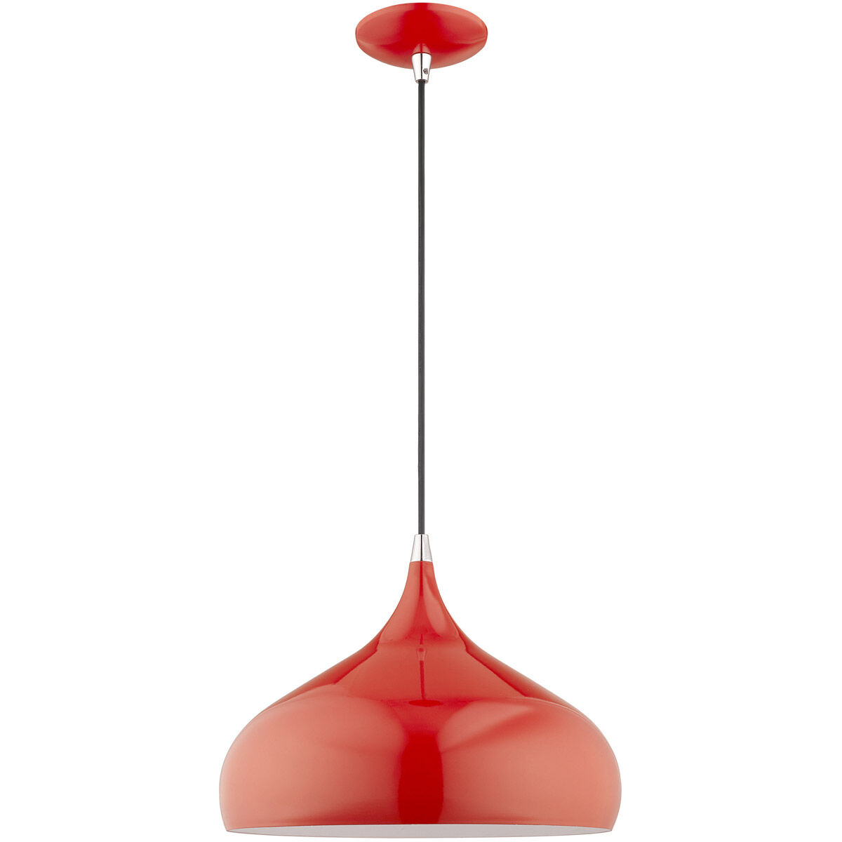 Allison 1 Light 13.75 inch Shiny Red Mini Pendant Ceiling Light