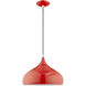 Allison 1 Light 13.75 inch Shiny Red Mini Pendant Ceiling Light