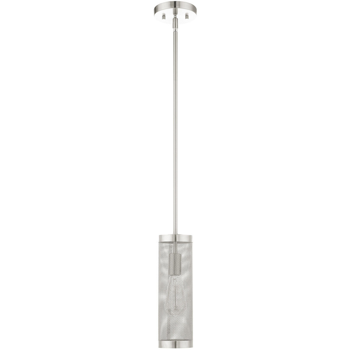 Industro 1 Light 5.13 inch Brushed Nickel Pendant Ceiling Light
