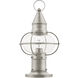 Newburyport 1 Light 15 inch Brushed Nickel Outdoor Post Top Lantern