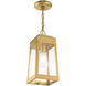 Oslo 1 Light 6.25 inch Satin Brass Small Outdoor Pendant Lantern