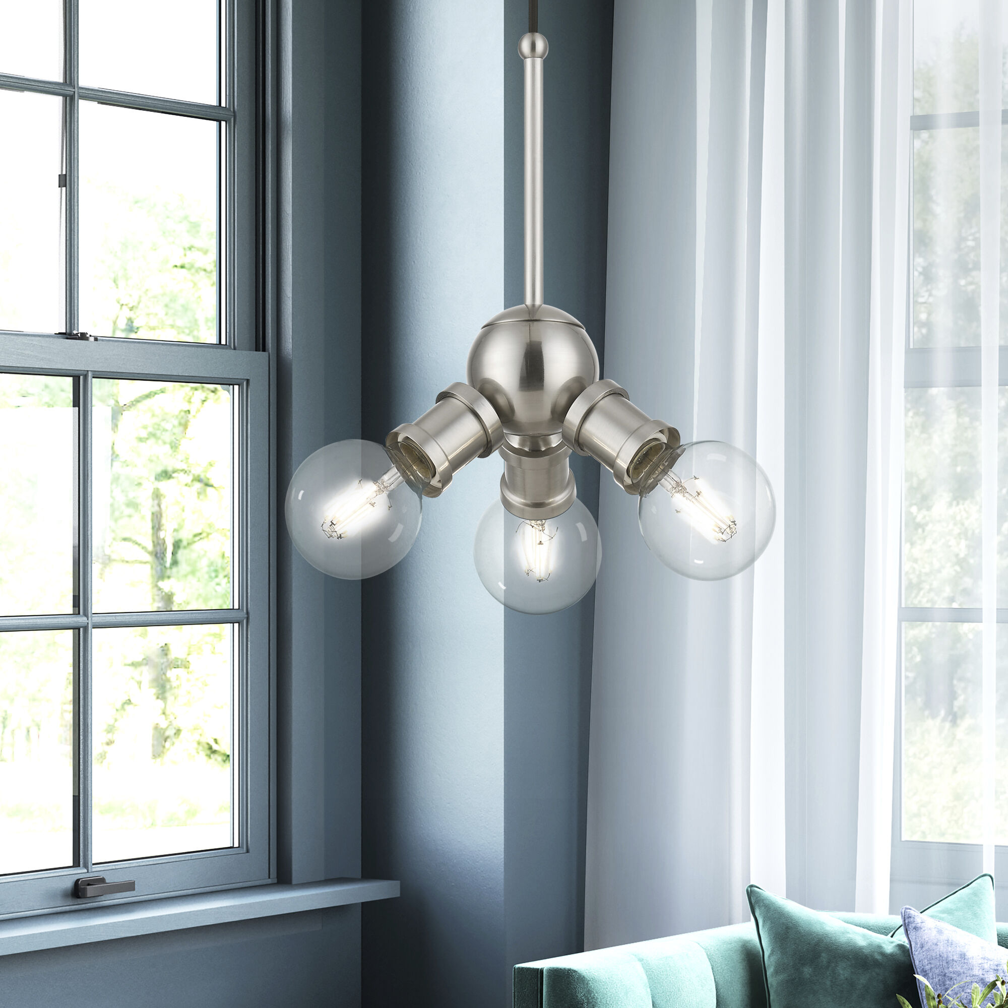 Lansdale 3 Light 7 inch Brushed Nickel Pendant Ceiling Light