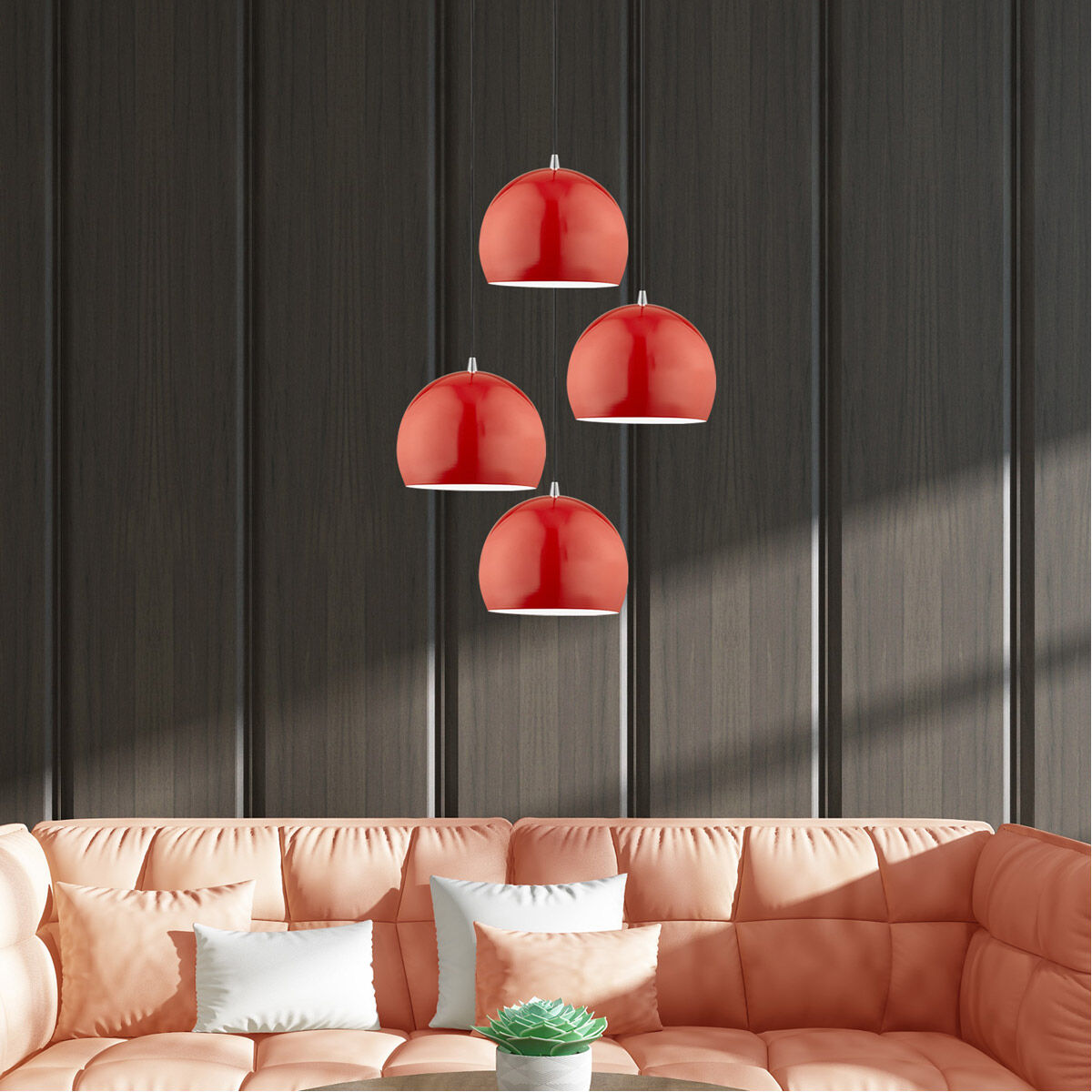 Allison 1 Light 10 inch Shiny Red Mini Pendant Ceiling Light