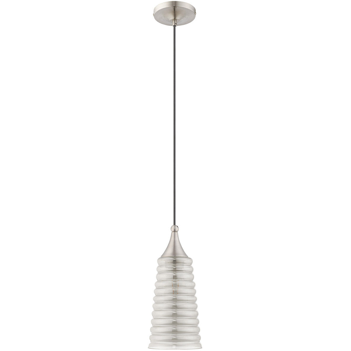 Art Glass 1 Light 6 inch Brushed Nickel Mini Pendant Ceiling Light
