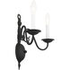 Williamsburg 2 Light 13 inch Black Sconce Wall Light