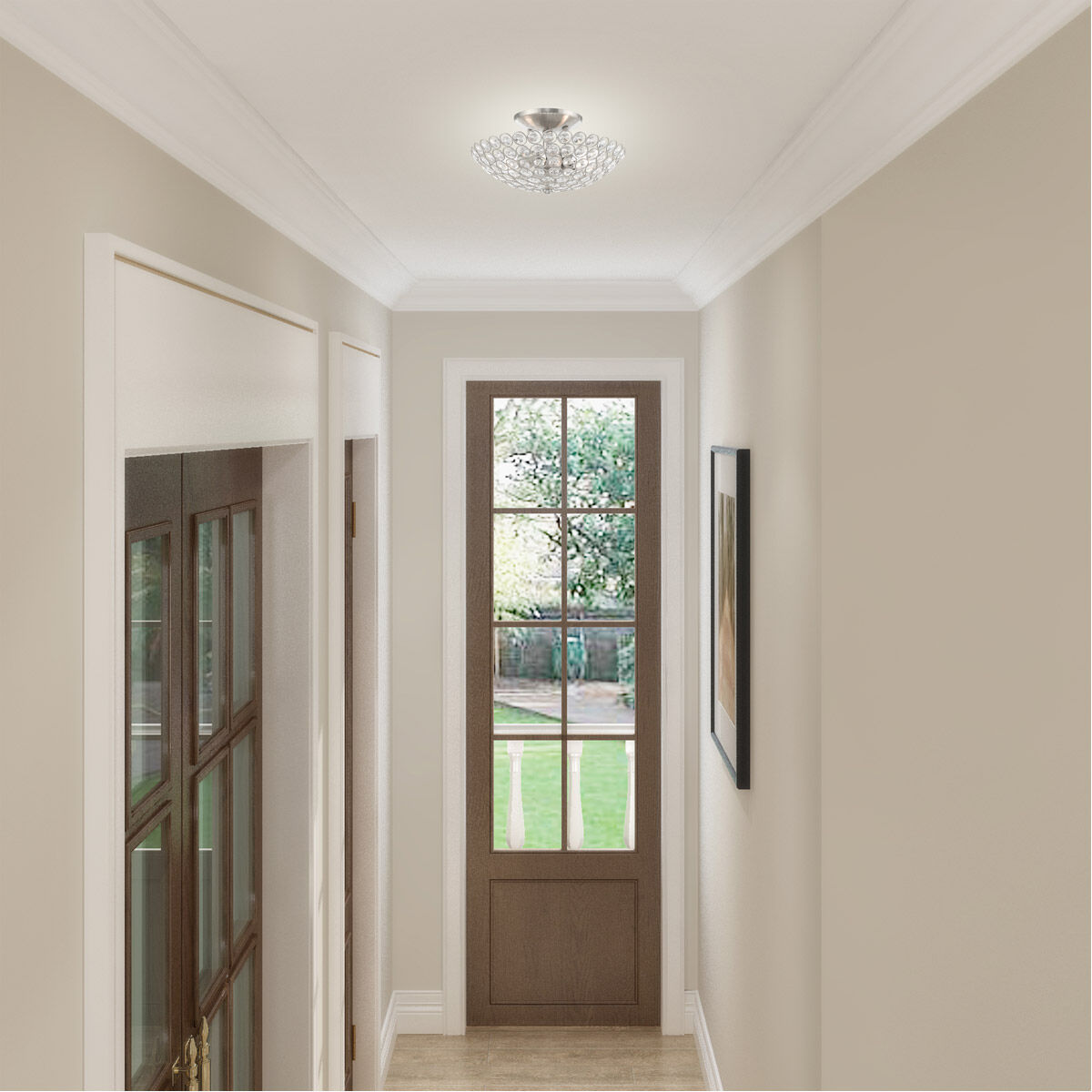 Cassandra 2 Light 11 inch Brushed Nickel Pendant Ceiling Light