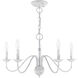 Windsor 5 Light 24 inch Antique White Chandelier Ceiling Light