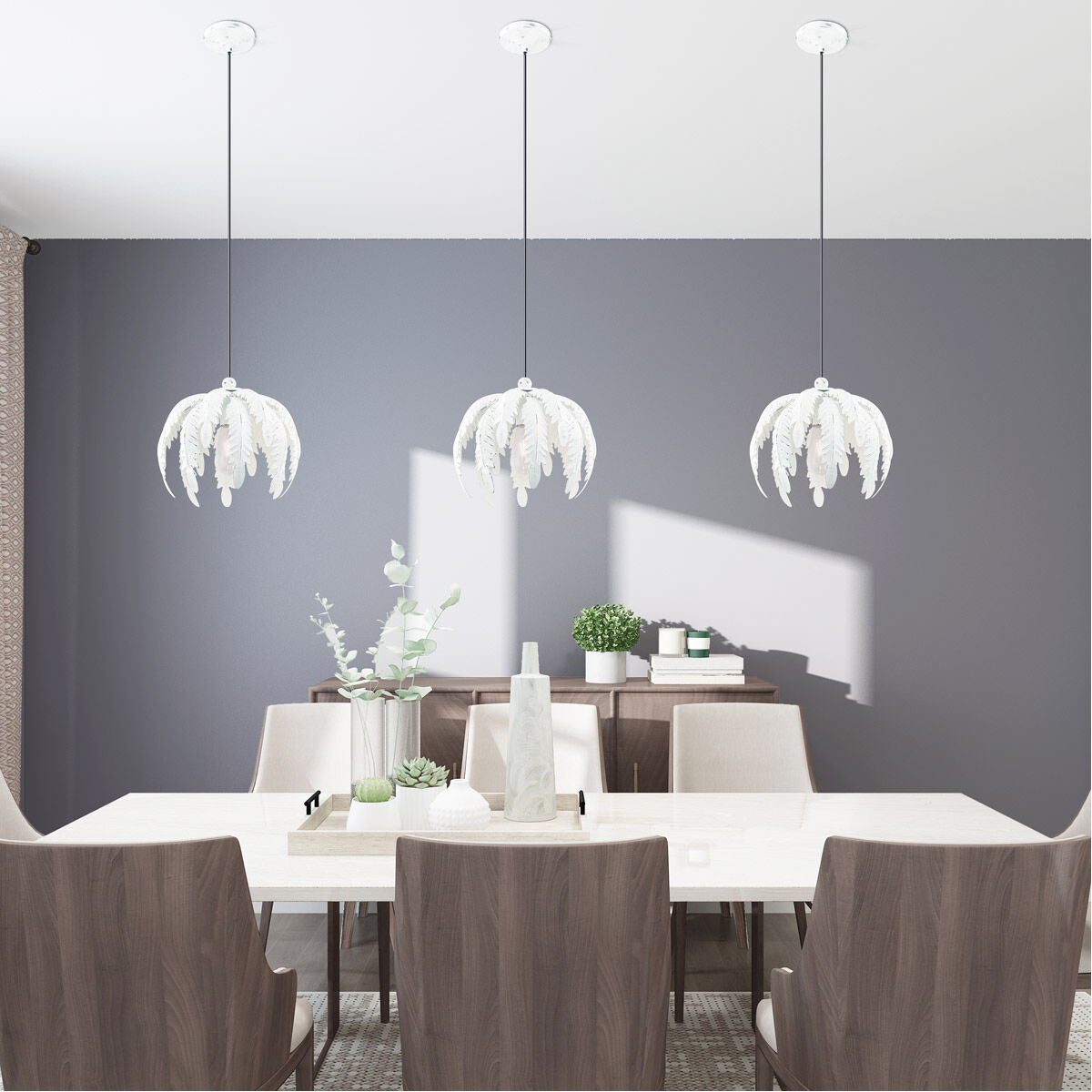 Acanthus 1 Light 13 inch Antique White Mini Pendant Ceiling Light