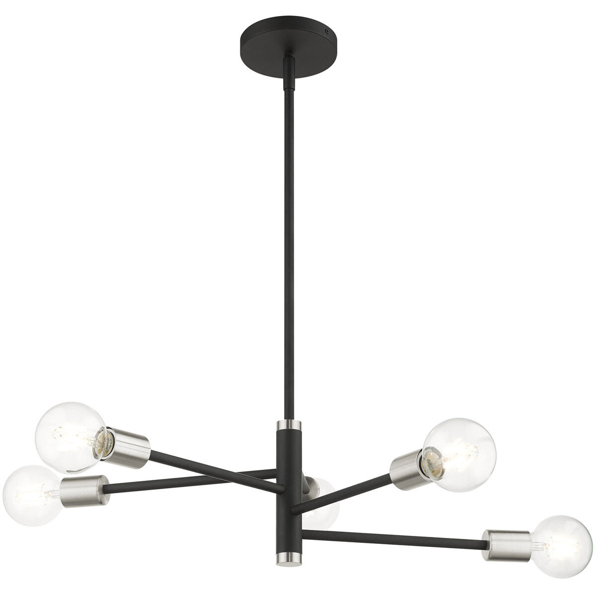 Bannister 5 Light 24 inch Black Chandelier Ceiling Light