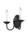 Home Basics 2 Light 10 inch Black Wall Sconce Wall Light